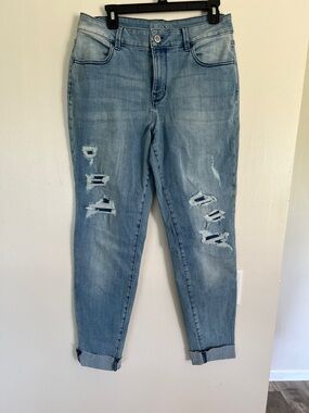 Maurices Light Wash Distressed Boyfriend Jeans